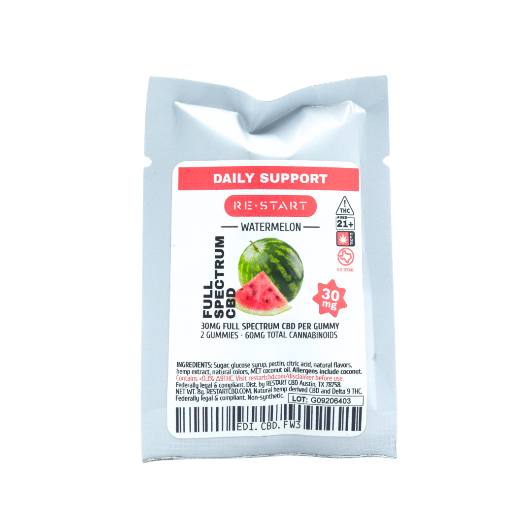 CBD Gummies 40mg Full Spectrum Watermelon 2-ct